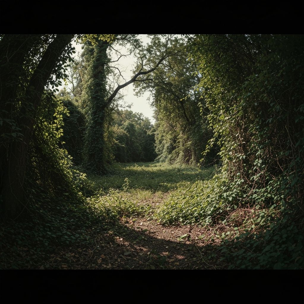 Overgrown property before land clearing