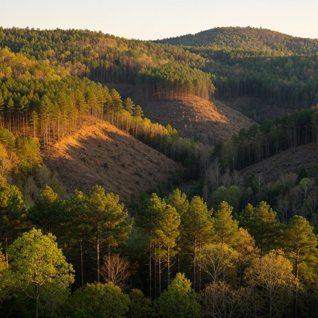Rolling wooded hillside terrain in Tennessee